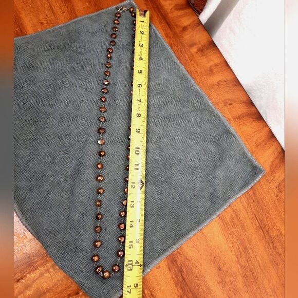Elegant Brown Freshwater Pearl Necklace - Picture 8 of 8